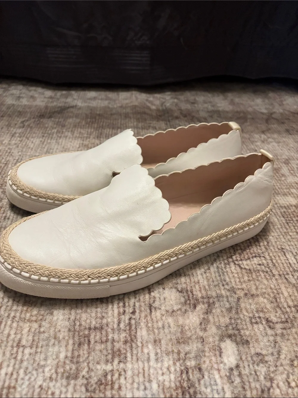 Kate Spade White Scalloped Slip-On Espadrille for Women